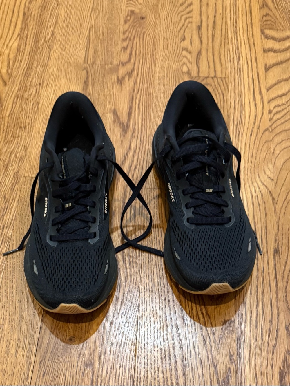 Brooks Men's Black Running Shoes with Tan Outsole Accents